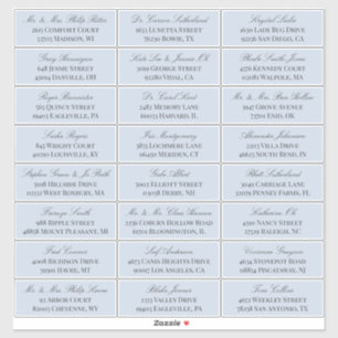 Sticker Dove Blue Elegant Script 24 Mariage Adresse du cli