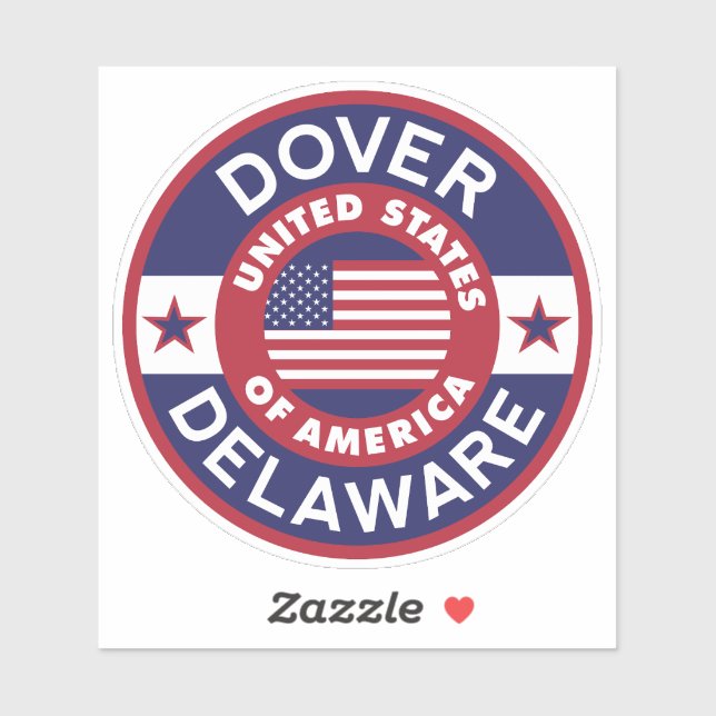 Sticker DOVER, Delaware (Feuille)