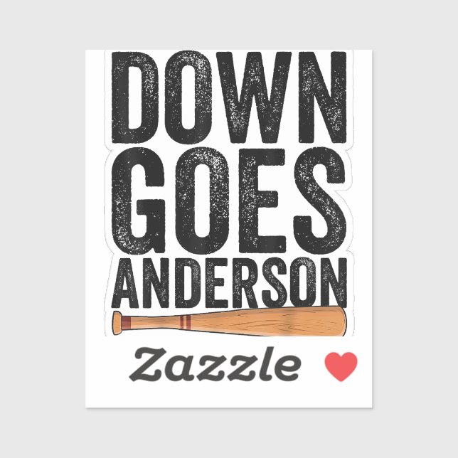 Sticker DOWN GOLF ANDERSON FUNNY BASEBALL cadeau ANDERSON (Feuille)