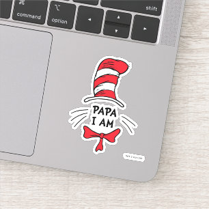 Sticker Dr Seuss Chat dans le Casquette - Papa Je suis