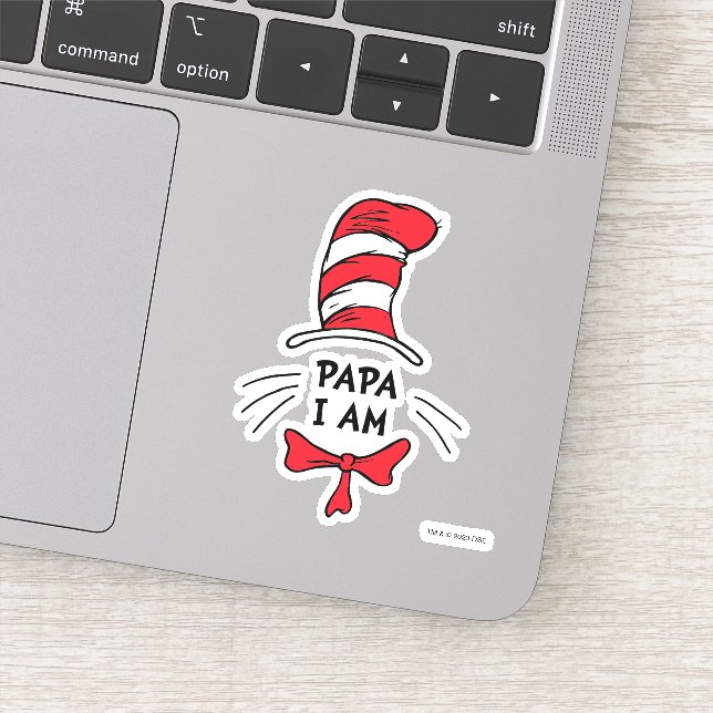 Sticker Dr Seuss | Chat dans le Casquette - Papa Je suis (Détail)