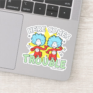 Sticker Dr. Seuss Chose Un Chose Deux Les Ennuis Arriven