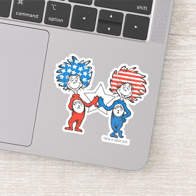 Sticker Dr. Seuss | Chose Une Chose Deux Graphique Patriot (Détail)