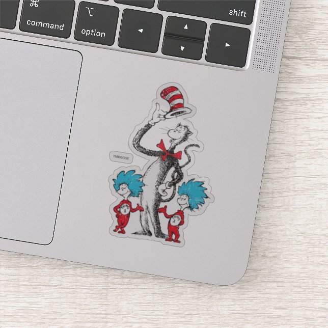 Sticker Dr Seuss| Le Chat dans le Casquette, Chose 1 et Ch (Détail)