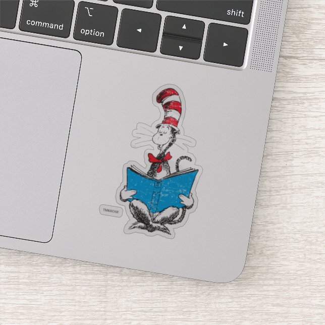 Sticker Dr Seuss| Le Chat en Casquette - Lecture (Détail)