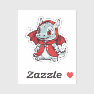Sticker Dragon albinos en rouge