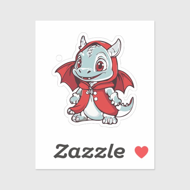Sticker Dragon albinos en rouge (Feuille)