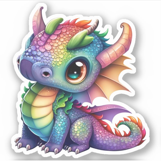 Sticker Dragon arc-en-ciel (Devant)