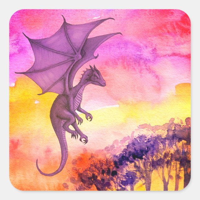 Sticker Dragon carré (Devant)