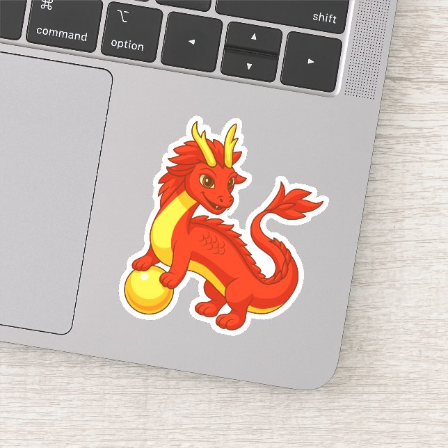 Sticker Dragon Chinois Rouge (Détail)