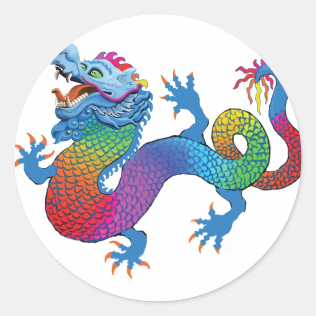 Sticker Dragon Coloré (Devant)