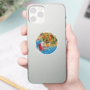 Sticker Dragon contre Koi