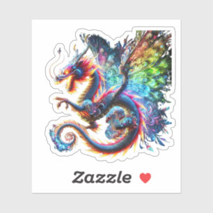 Sticker Dragon de feu coloré