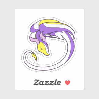 Sticker Dragon de fierté non binaire
