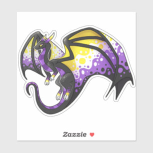 Sticker Dragon de fierté non binaire