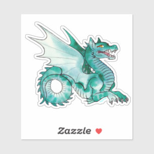 Sticker Dragon d'eau Turquoise médiéval