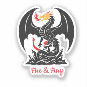 Sticker Dragon Fantastique Respirant du Feu Graphique Pers