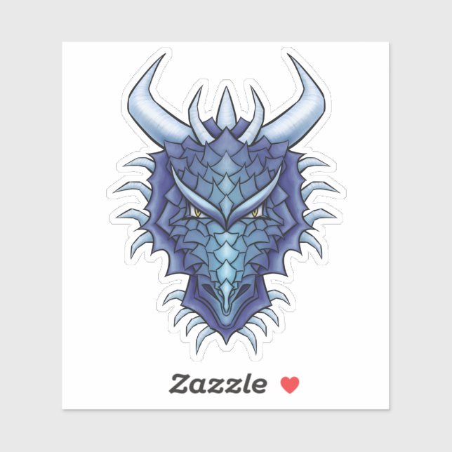 Sticker Dragon head magique créature mythique imaginaire a (Feuille)