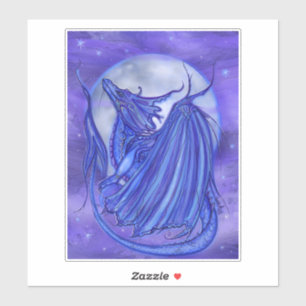 Sticker Dragon lune avec lune par Renee Lavoie
