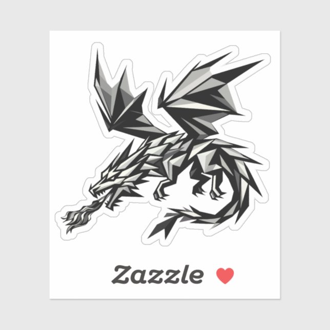 Sticker Dragón poligonal (Feuille)