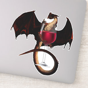 Sticker Dragon rouge Vin amoureux