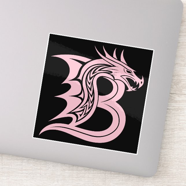 Sticker Dragon Styled Letter B, Dragon Alphabet, Monogram (Détail)