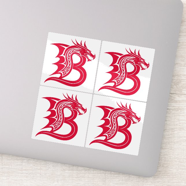 Sticker Dragon Styled Letter B, Dragon Alphabet, Monogram (Détail)
