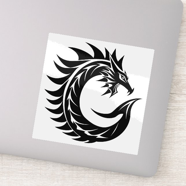 Sticker Dragon Styled Letter C, Dragon Alphabet, Monogram (Détail)