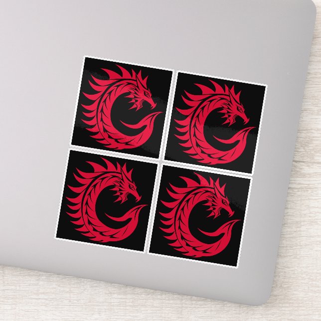 Sticker Dragon Styled Letter C, Dragon Alphabet, Monogram (Détail)