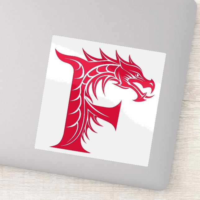 Sticker Dragon Styled Letter F, Dragon Alphabet, Monogram (Détail)