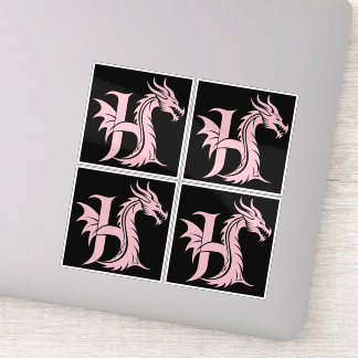 Sticker Dragon Styled Letter H, Dragon Alphabet, Monogram