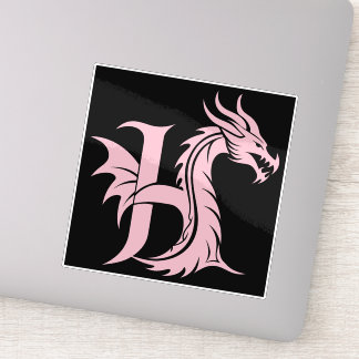 Sticker Dragon Styled Letter H, Dragon Alphabet, Monogram