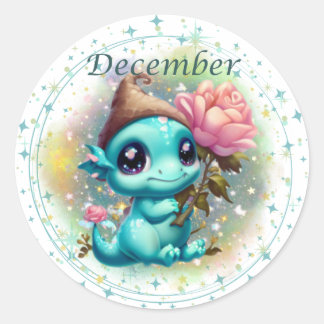 Sticker Dragon Turquoise Décembre Birthstone