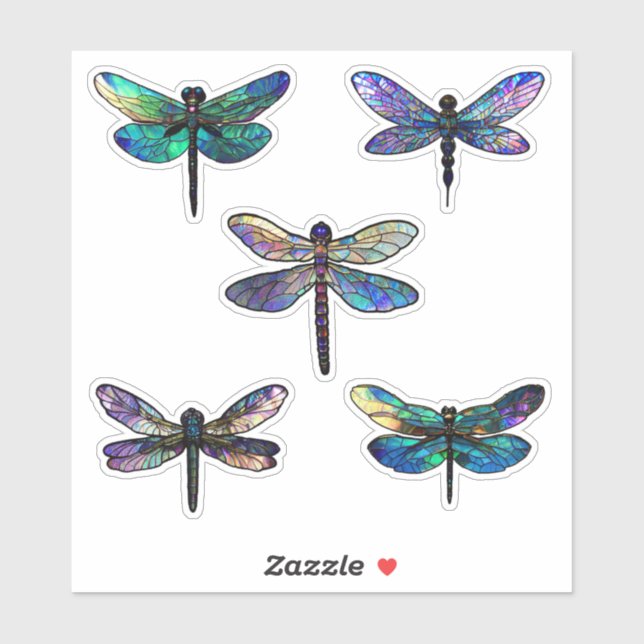 Sticker Dragonflies de verre (Feuille)