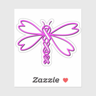 Sticker Dragonfly avec des rubans de cancer