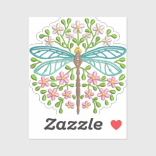 Sticker Dragonfly exotique Design floral Pastel