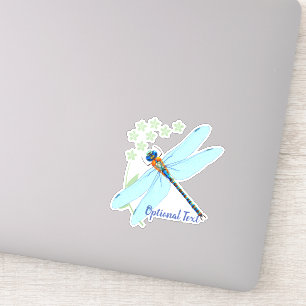 Sticker Dragonfly vintage sur floral défraîchi