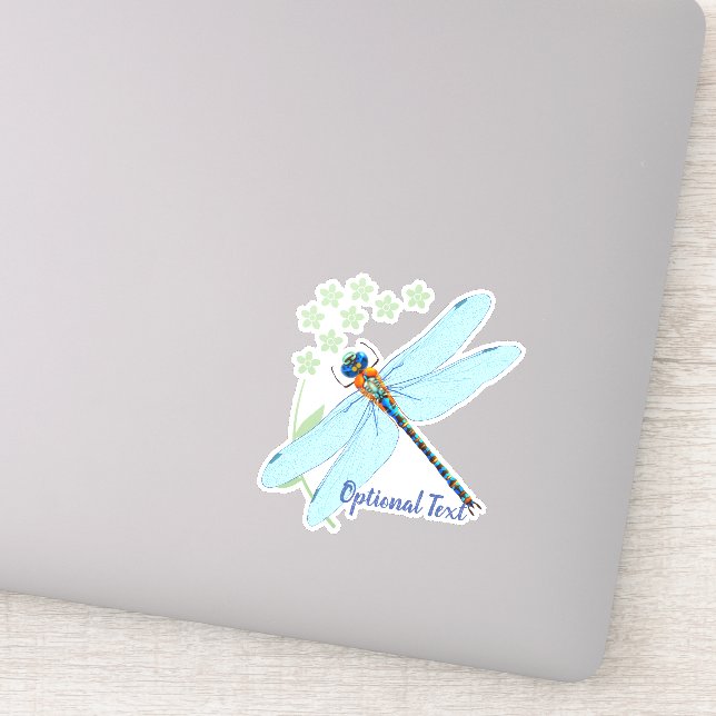 Sticker Dragonfly vintage sur floral défraîchi (Détail)