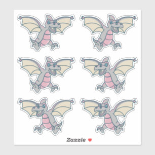 Sticker Dragons de dinosaures roses et gris
