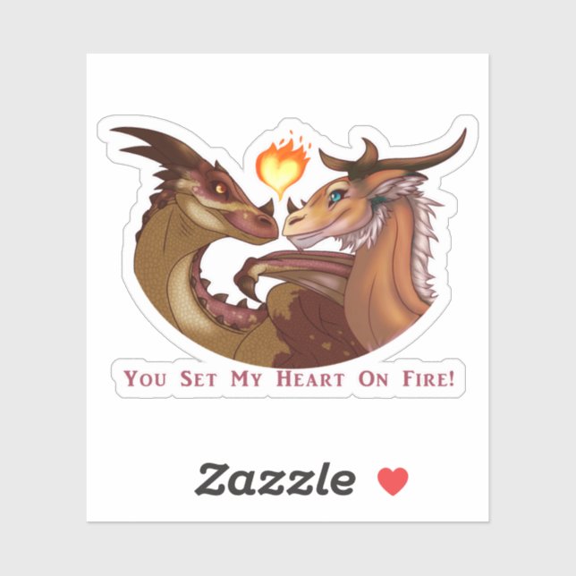 Sticker Dragons de la Saint Valentin (Feuille)