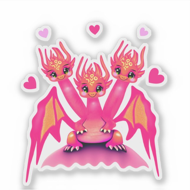 Sticker Dragons roses (Devant)