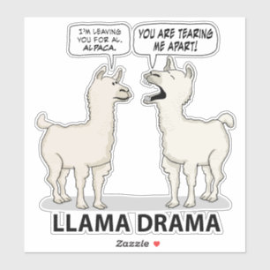 Sticker Drame drôle de lama