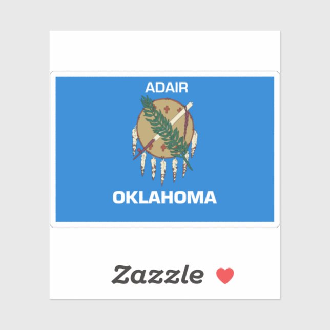 Sticker Drapeau Adair Oklahoma (Feuille)