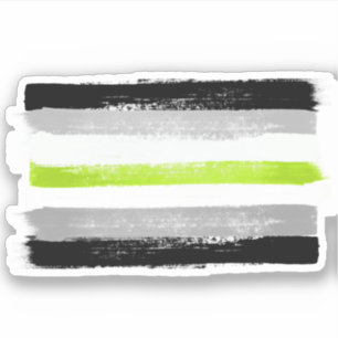 STICKER DRAPEAU AGENDER PRIDE PEINTE