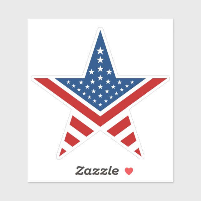 Sticker Drapeau américain à cinq points (Feuille)