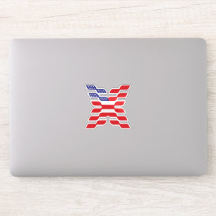 Sticker Drapeau américain abstrait lettre X