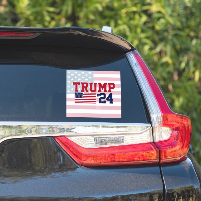 Sticker Drapeau américain Donald Trump 2024 (Côté voiture)