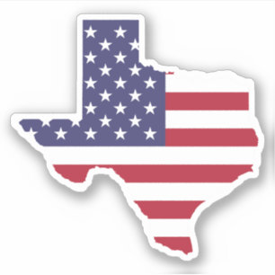 Sticker Drapeau américain en forme de Texas