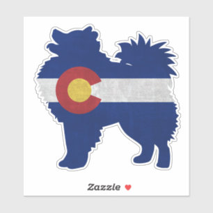 Sticker Drapeau américain Eskimo Chien race Colorado