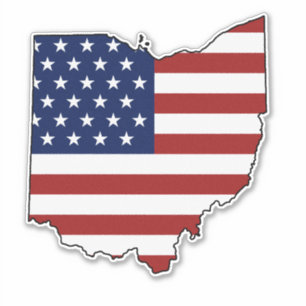 Sticker Drapeau américain Ohio